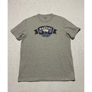 Eddie Bauer Mens M Legend Wash Graphic T-Shirt Gray North Fork Trout Run Fishing